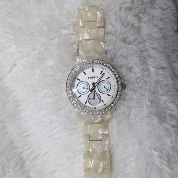 WOMENS MARBLE FOSSIL WATCH - Picture 6 of 6